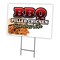 Signmission Bbq Pulled Chicken San Yard & Stake outdoor plastic coroplast window, C-1824-Bbq Pulled Chicken San C-1824-DS-Bbq Pulled Chicken San - alternate 1